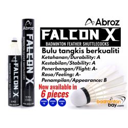 Abroz Falcon X Badminton Feather Shuttlecocks Speed 76 or Speed 77 or Speed 78 ( in 6 pieces or 12 pieces in a tube )