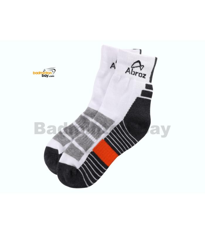 Abroz Badminton Sports Socks SC120 Dark Grey Orange (1 pair)