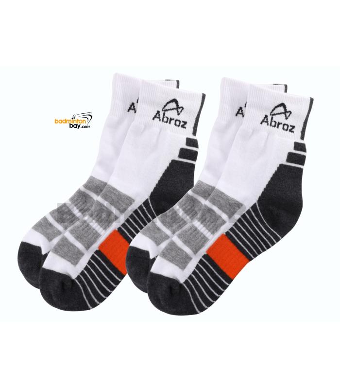 Abroz Badminton Sports Socks SC120 Dark Grey Orange (2 pairs)