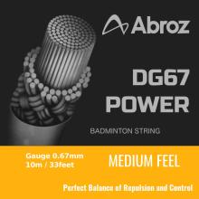 20 pieces Abroz DG67 Power 10-meter Badminton String (0.67mm) In White Color (Pack of 20 strings)