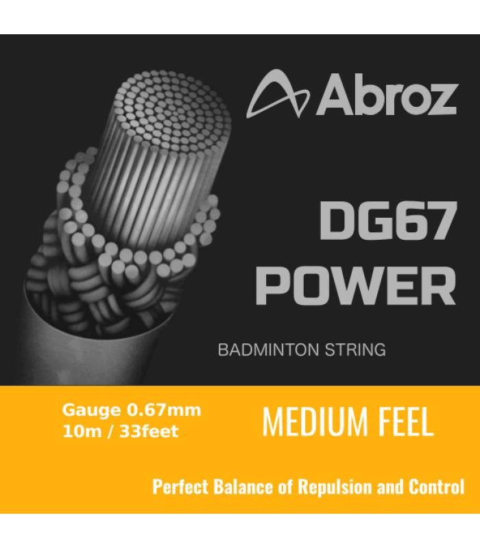 20 pieces Abroz DG67 Power 10-meter Badminton String (0.67mm) In White Color (Pack of 20 strings)
