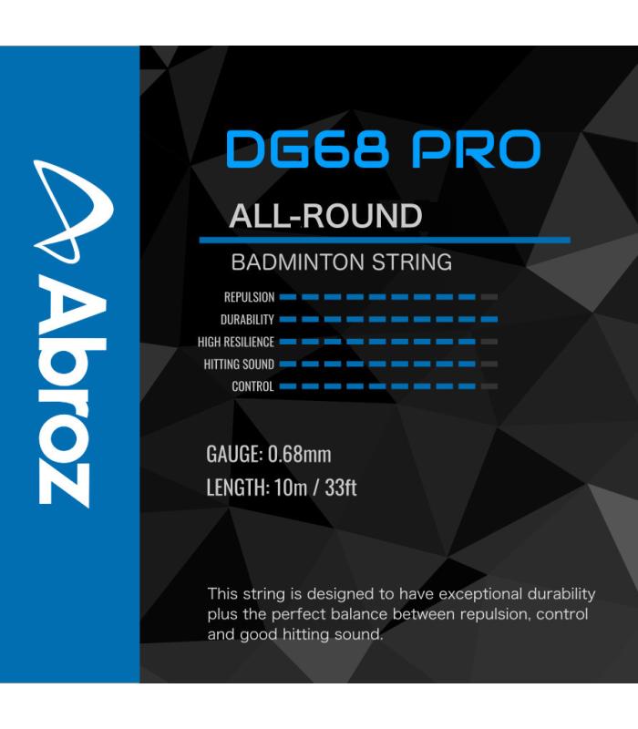 10 pieces Abroz DG68 Pro 10-meter Badminton String (0.68mm)  (Pack of 10 strings)