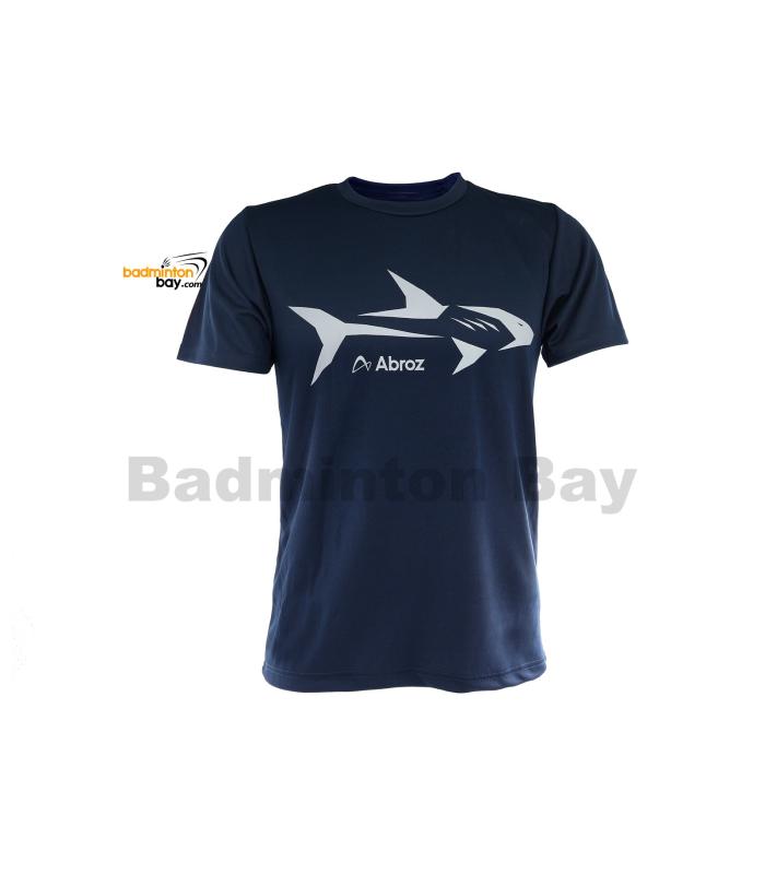 Abroz Round Neck Shark A002 Navy Blue T-Shirt With Cool-Tech Dry Fast Sports Jersey