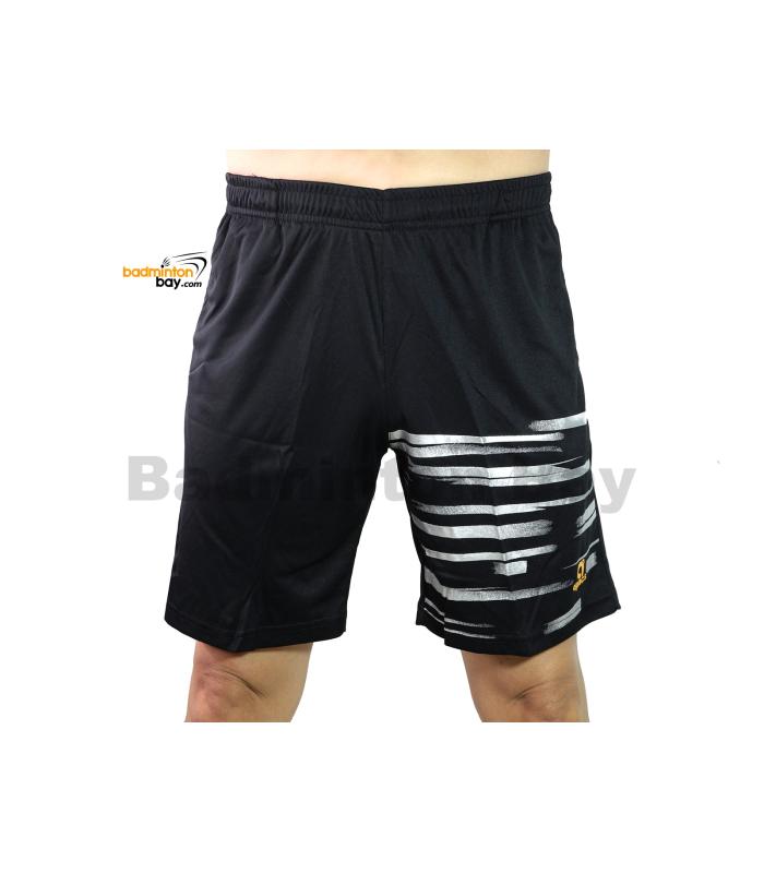 Apacs Dri-Fast Quick Dry Sport Shorts Pants BSH105 Black Silver With 2 Pockets