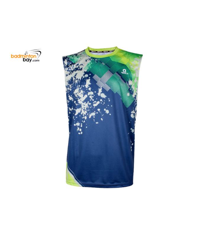 Apacs Dri-Fast SL22210-AT Sleeveless Navy Green Sports Quick Dry T-Shirt Jersey