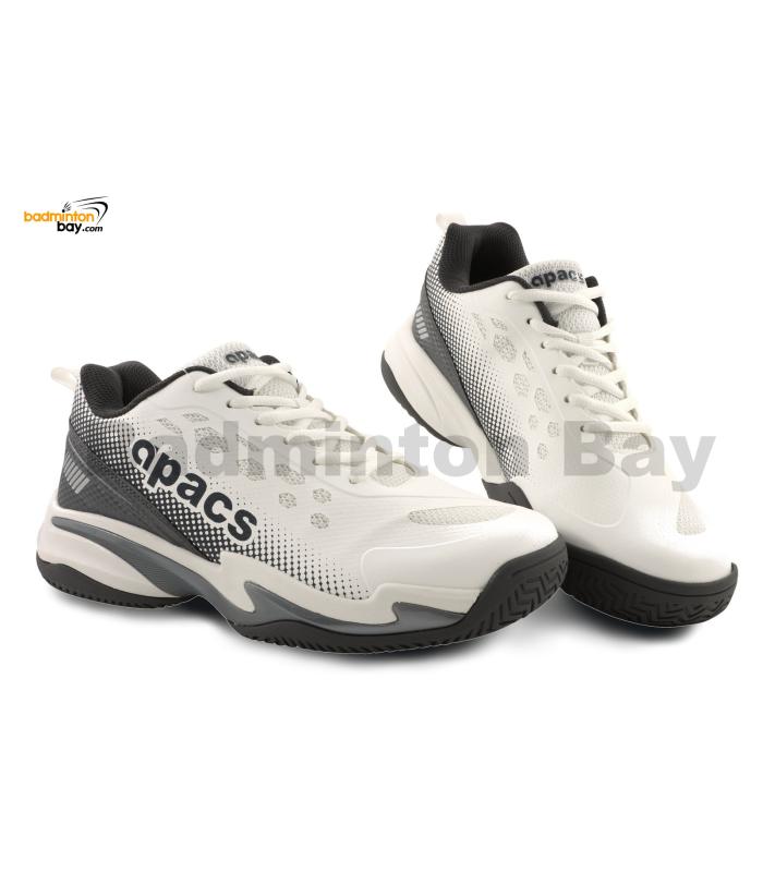 Apacs Advantage 622 White Grey Indoor Badminton Squash Court Shoes With Improved Cushioning