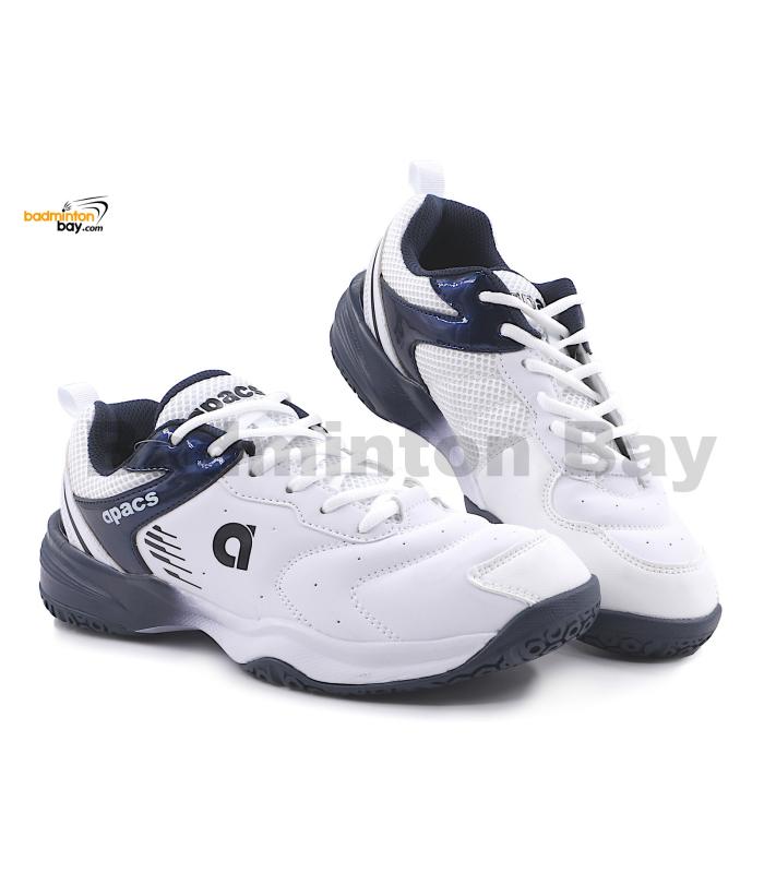 Apacs Cushion Power CP301-XY White Navy Indoor Badminton Squash Court Shoes With Improved Cushioning , Free Shoe Bag