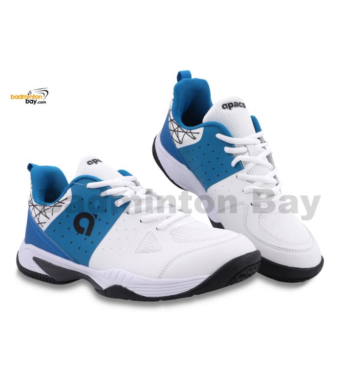 Apacs Cushion Power CP508-XY White Blue Indoor Badminton Squash Court Shoes With Improved Cushioning