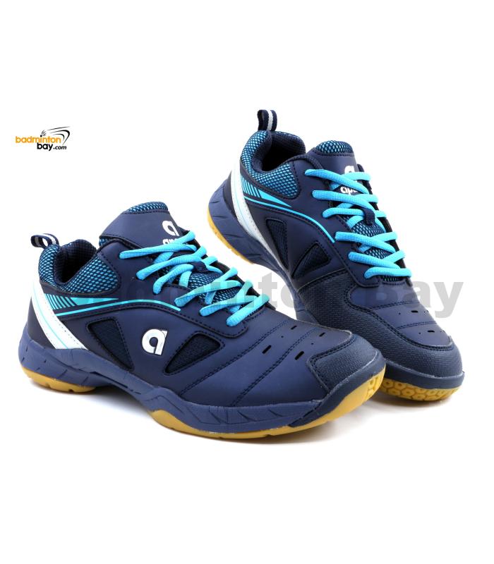 Apacs Cushion Power SP610-F Navy Light Blue Indoor Badminton Squash Court Shoes With Improved Cushioning