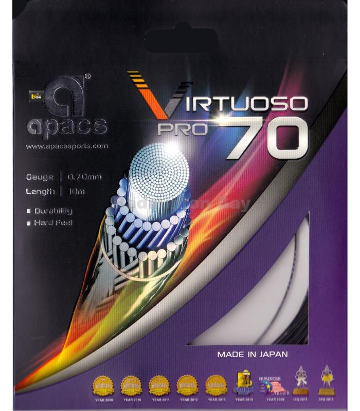 Apacs Virtuoso Pro 70 (0.70mm) Badminton String Made in Japan - Hard Feel