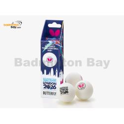 Butterfly WTTTC London 2026 3-Star R40+ Plastic Table Tennis Ping Pong White Ball 40mm (3 Balls) Limited Edition