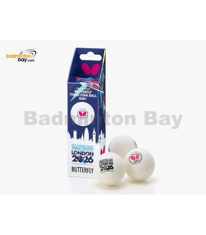 Butterfly WTTTC London 2026 3-Star R40+ Plastic Table Tennis Ping Pong White Ball 40mm (3 Balls) Limited Edition