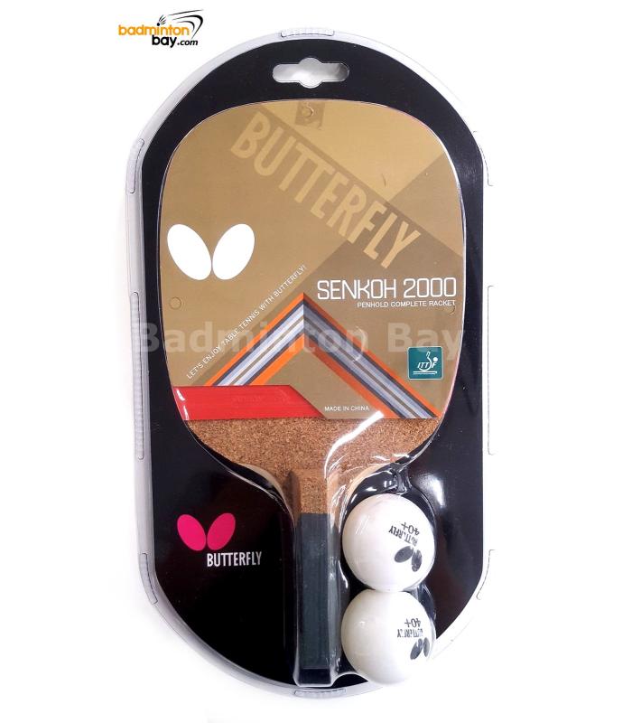 Butterfly Senkoh 2000 Penhold Table Tennis Racket with Rubber and Black Handle (One Side Rubber)