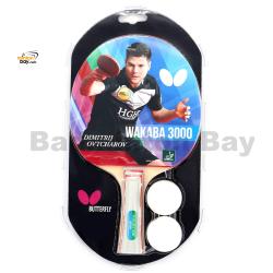 Butterfly Wakaba 3000 FL Shakehand Table Tennis Racket with 2 Balls