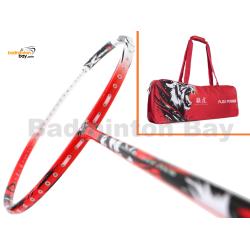 Flex Power - Ferocity Tiger Scarlet Red White 5U Predator Series Limited Edition Badminton Racket with Single Bag