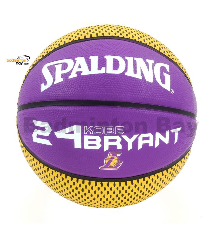 Genuine Spalding NBA LA Los Angeles Lakers 24 Kobe Bryant Purple Black Outdoor Basketball Size 7