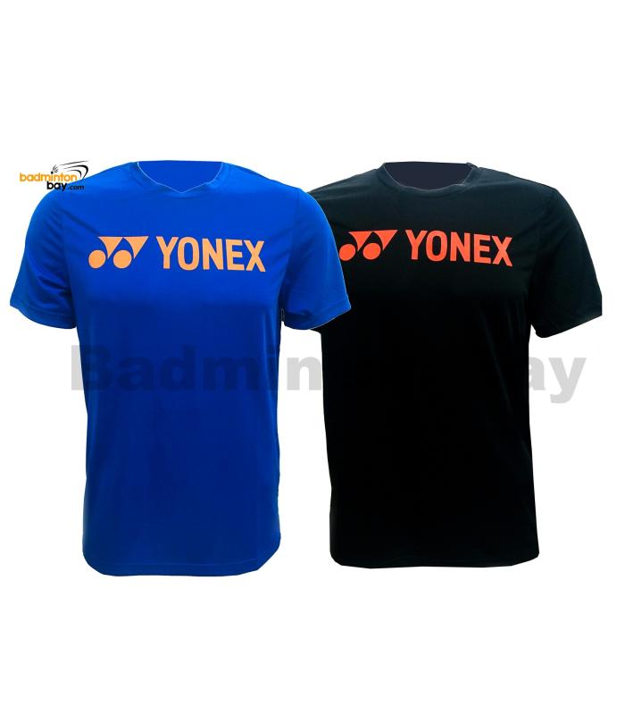2 Pieces - Yonex - Round Neck T-Shirt Quick Dry Sports Jersey Dry Fast RM-S092-1007A Black And Blue