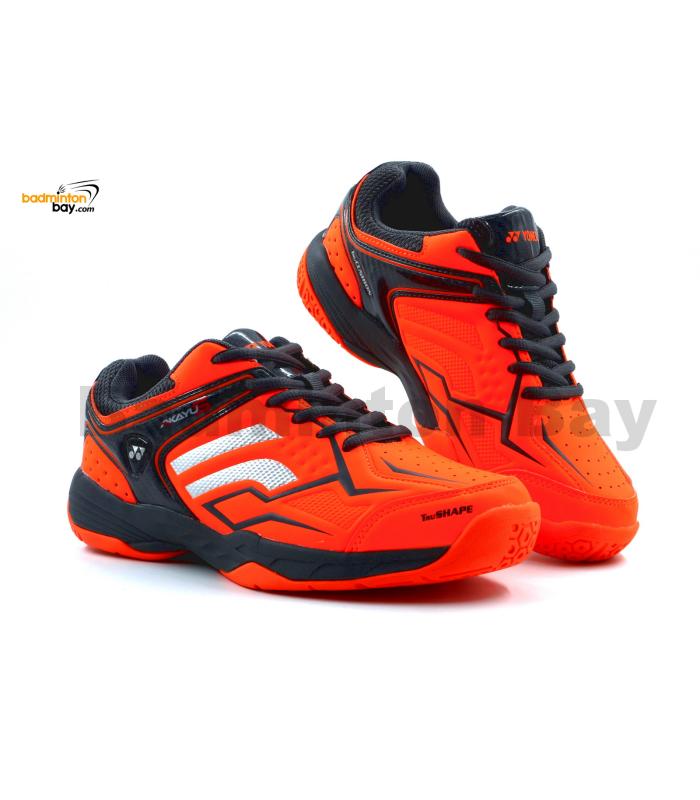 Yonex Akayu S Neon Orange Grey Badminton Shoes In-Court With Tru Cushion Technology