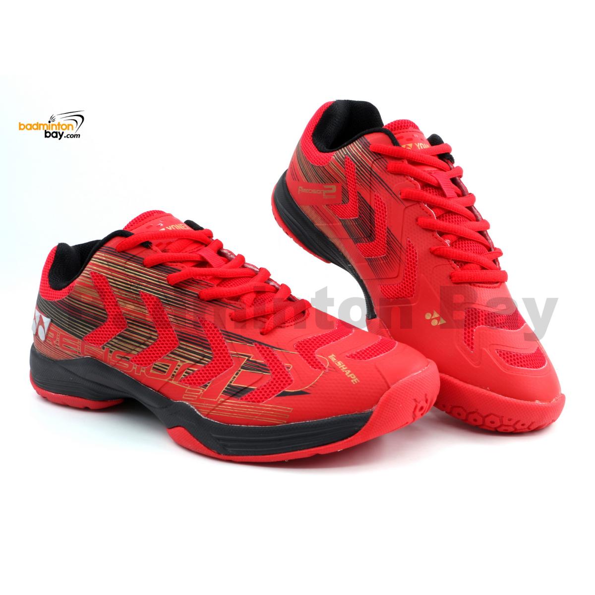 Yonex PRECISION 2 Red/Black/Gold Badminton Shoes In-Court With Tru ...